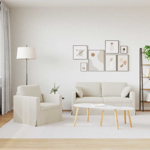 Комплект дивани 2 pcs Крем 158 x 78 x 80 см Кадифе