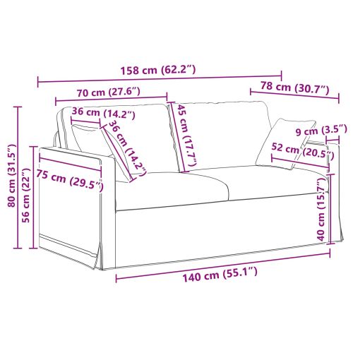 Комплект дивани 2 pcs Крем 158 x 78 x 80 см Кадифе