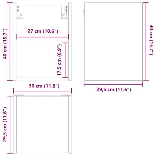 Висящ шкаф със съхранение Дъб 30 x 29,5 x 40 см Инженерно дърво