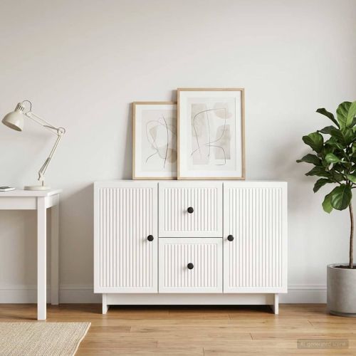 Служебен шкаф Бял гланц 89 x 34,5 x 60 см Инженерна дървесина