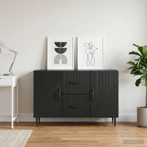 Служебен шкаф Черно 89 x 34,5 x 60 см Инженерна дървесина