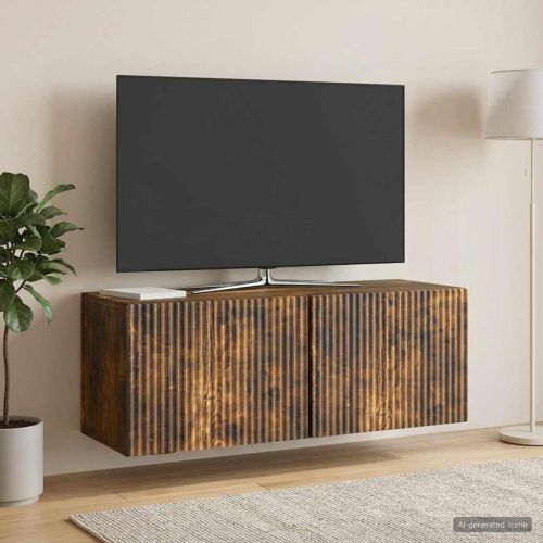 Стенно монтиран ТВ шкаф Опушен дъб 78,5 x 31 x 30 см