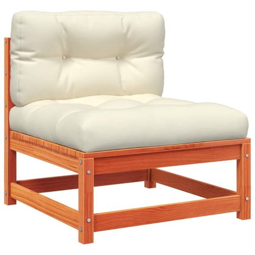 Градинско кресло без подлакътници с възглавници восъчнокафяв