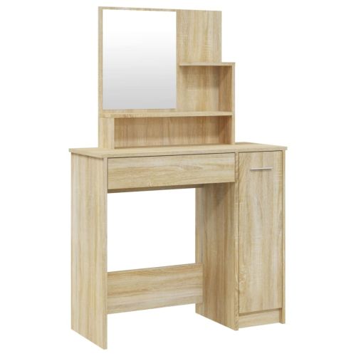 Комплект тоалетка, сонома дъб, 86,5x35x136 см