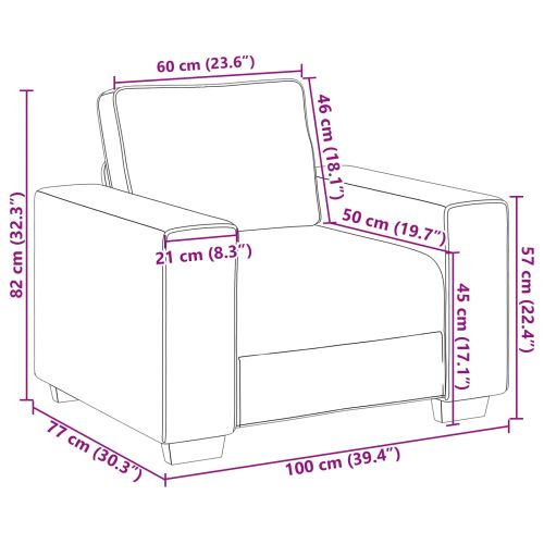 Диван 3 pcs Бежово 221 x 80 x 82 см Ленена смесена тъкан