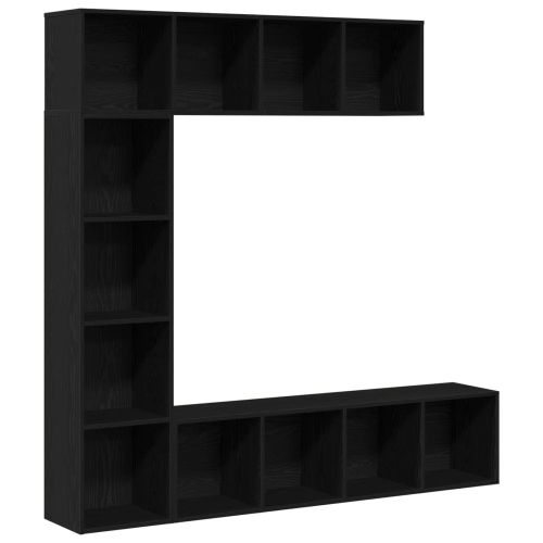 Рафт за книги 3 pcs Черния дъб 36 x 30 x 143 cm Инженерно дърво