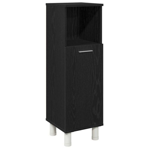 Комплект мебели за баня с рафт 4 pcs Черно 30 x 30 x 179,5 см