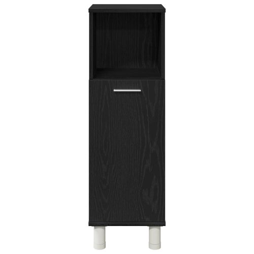 Комплект мебели за баня с рафт 4 pcs Черно 30 x 30 x 179,5 см