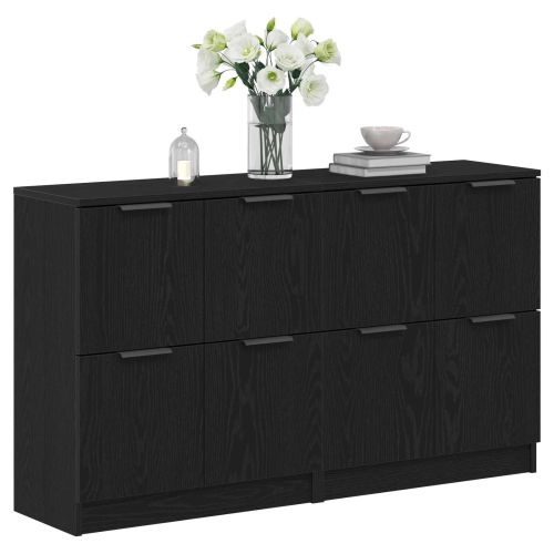 Служебен шкаф 2 pcs Черния дъб 60 x 30 x 70 см Инженерно дърво