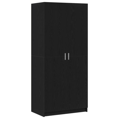 Гардероб с рафт Черния дъб 80 x 50,5 x 180 см Инженерно дърво