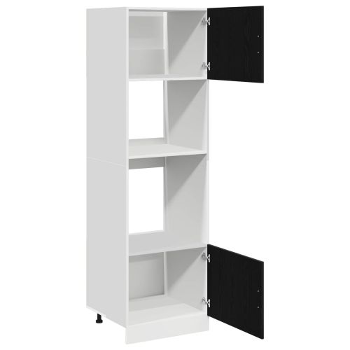 Висящ шкаф с рафт Черния дъб 60 x 57 x 207 см Инженерно дърво