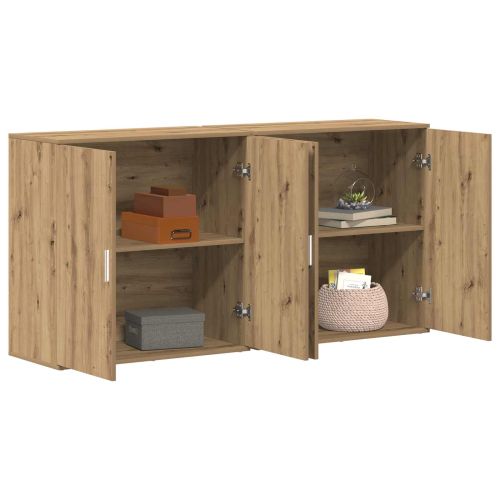 Служебен шкаф 2 pcs Дъб 79 x 38 x 80 см Инженерно дърво