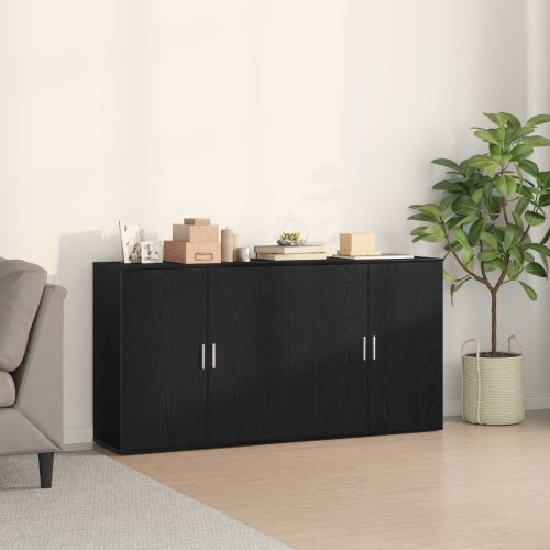 Служебен шкаф 2 pcs Черния дъб 79 x 38 x 80 см Инженерно дърво