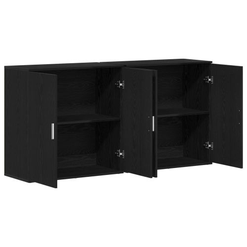 Служебен шкаф 2 pcs Черния дъб 79 x 38 x 80 см Инженерно дърво