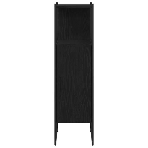 Комплект мебели за баня с рафт 4 pcs Черно Инженерно дърво