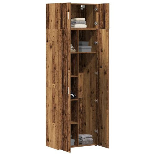 Шкаф за съхранение 2 pcs Старо дърво 70 x 42,5 x 185 см