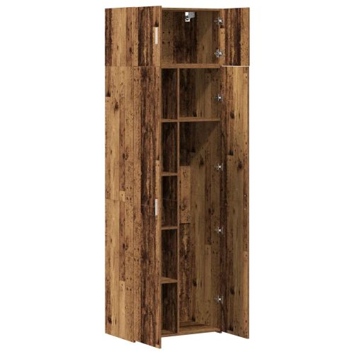 Шкаф за съхранение 2 pcs Старо дърво 70 x 42,5 x 185 см