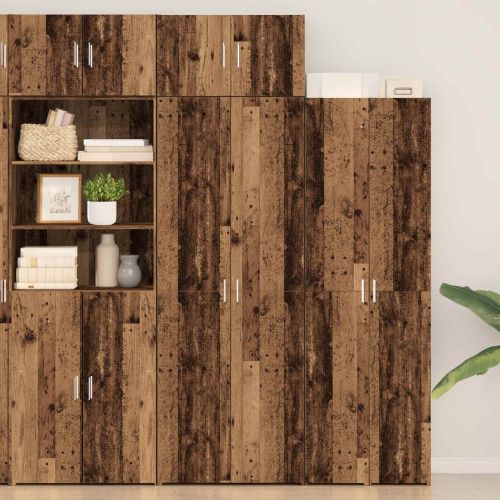 Шкаф за съхранение 2 pcs Старо дърво 70 x 42,5 x 225 см