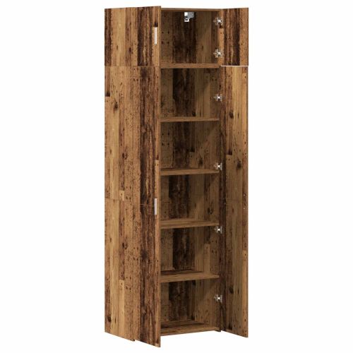 Шкаф за съхранение 2 pcs Старо дърво 70 x 42,5 x 225 см