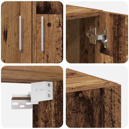 Шкаф за съхранение 2 pcs Старо дърво 70 x 42,5 x 225 см