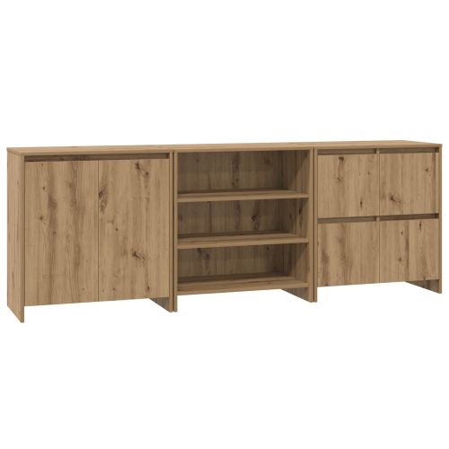 Служебен шкаф 3 pcs Дъб 70 x 41 x 75 см Инженерно дърво