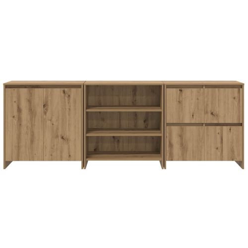 Служебен шкаф 3 pcs Дъб 70 x 41 x 75 см Инженерно дърво