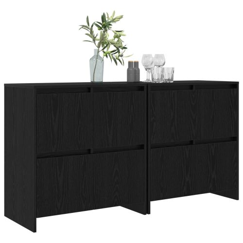 Скейдбордове 2 pcs Черен дъб 70 x 41 x 75 см Инженерно дърво