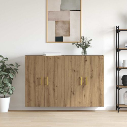 Стенно шкафче 2 pcs Дъб 69,5 x 34 x 90 см Инженерно дърво