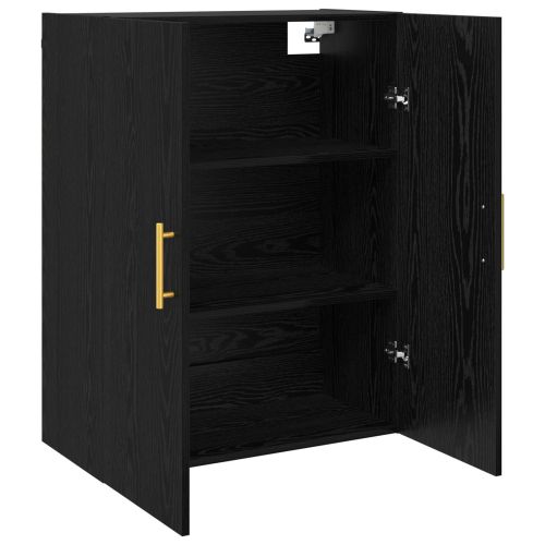 Стенно шкафче 2 pcs Черния дъб 69,5 x 34 x 90 см