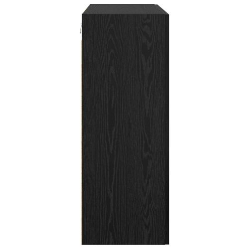Стенно шкафче 2 pcs Черния дъб 69,5 x 34 x 90 см