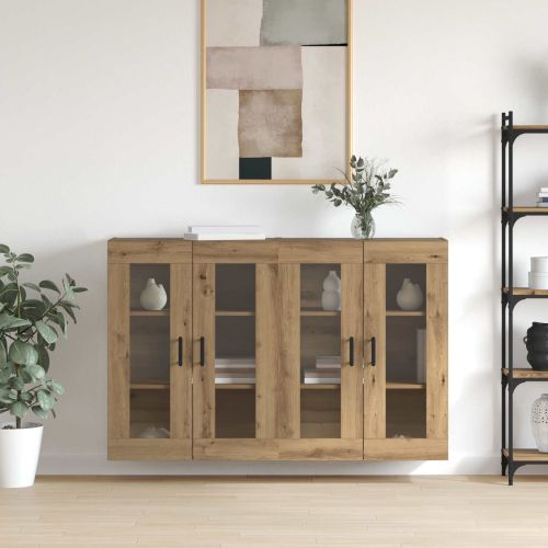 Стенни шкафове 2 pcs дъб артизан 69,5 x 34 x 90 см