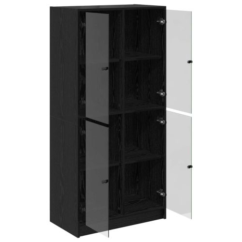 Висок шкаф Черния дъб 68 x 37 x 142 см Инженерно дърво