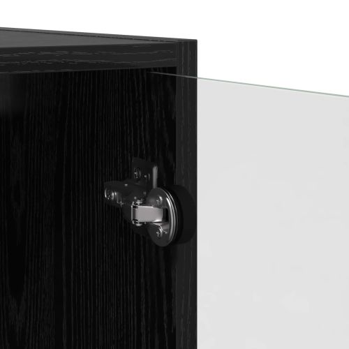 Висок шкаф 2 pcs Черния дъб 68 x 37 x 142 см Инженерно дърво