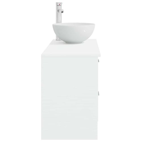 Комплект мебели за баня 2 pcs Бяло Инженерна дървесина