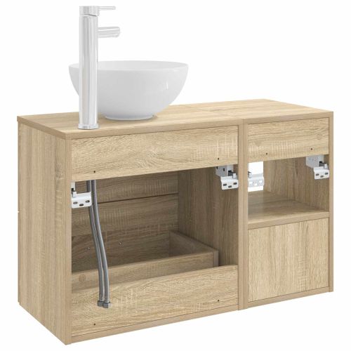 Комплект мебели за баня 2 pcs Дъб сонома Инженерна дървесина