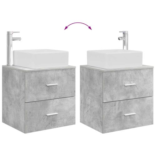 Комплект мебели за баня 2 pcs Бетонно сиво Инженерна дървесина