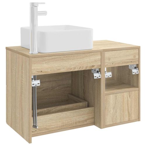 Комплект мебели за баня 2 pcs Дъб сонома Инженерна дървесина