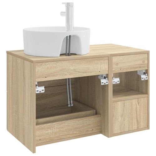 Комплект мебели за баня 2 pcs Дъб сонома Инженерна дървесина