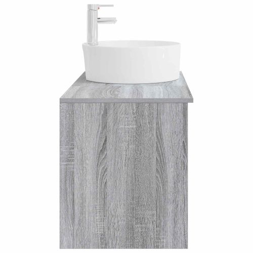 Комплект мебели за баня 2 pcs Сив Сонома Инженерна дървесина