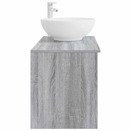 Комплект мебели за баня 2 pcs Сив Сонома Инженерна дървесина