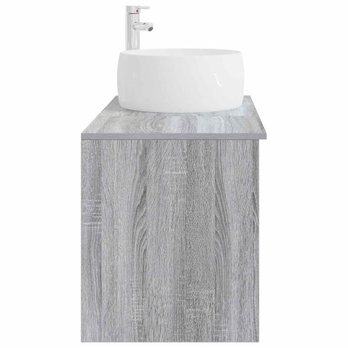 Комплект мебели за баня 2 pcs Сив Сонома Инженерна дървесина