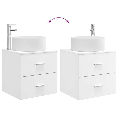 Комплект мебели за баня 2 pcs Бяло Инженерна дървесина