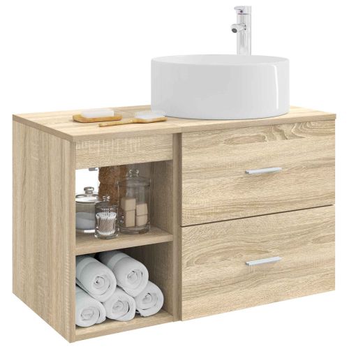 Комплект мебели за баня 2 pcs Дъб сонома Инженерна дървесина
