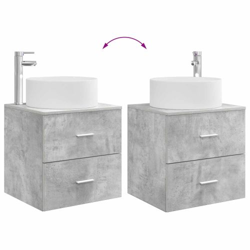 Комплект мебели за баня 2 pcs Бетонно сиво Инженерна дървесина