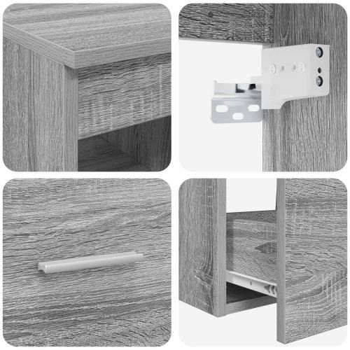 Комплект мебели за баня 2 pcs Сив Сонома Инженерна дървесина