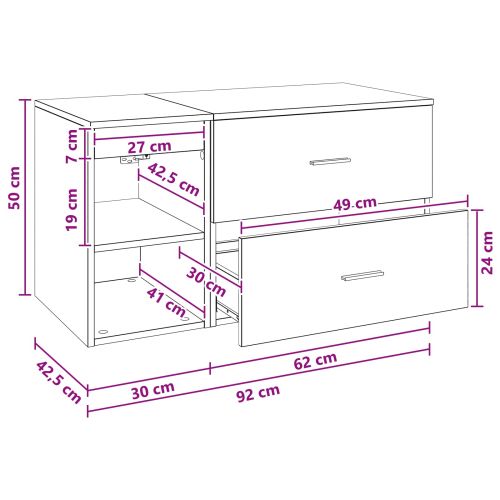 Комплект мебели за баня 2 pcs Бяло Инженерна дървесина
