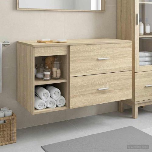 Комплект мебели за баня 2 pcs Дъб сонома Инженерна дървесина