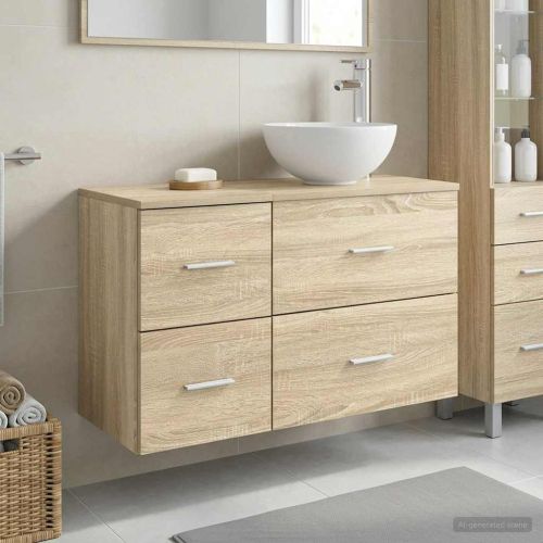 Комплект мебели за баня 2 pcs Дъб сонома Инженерна дървесина