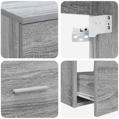 Комплект мебели за баня 2 pcs Сив Сонома Инженерна дървесина