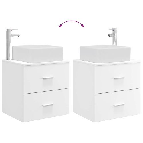 Комплект мебели за баня 2 pcs Бяло Инженерна дървесина